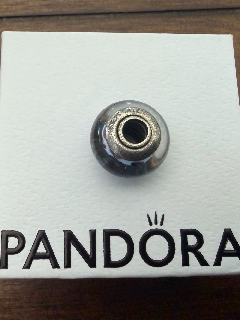 Pandora Authentic Purple Leopard Glass Charm Import S925 ALE Collectors - Picture 3 of 4